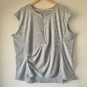 Athleta Pacifica Faux Wrap Zipper Front Tank Top Women’s 2XL Heather Gray Active